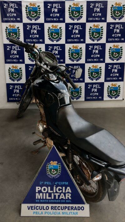 Imagem da notícia Adolescente, de 15 anos, é apreendido com moto furtada e porções de crack em Costa Rica